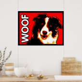Border Collie WOOF Poster (Keuken)