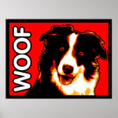 Border Collie WOOF Poster (Voorkant)