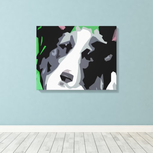 Border Collie Wrapped Canvas Prints (Insitu (Houten vloer))
