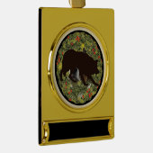 Border Collie Wreath Verguld Banner Ornament (Rechts)