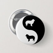 Border Collie Yin Yang Ronde Button 5,7 Cm (Voorkant /achterkant)