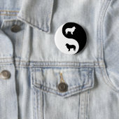 Border Collie Yin Yang Ronde Button 5,7 Cm (In situ)