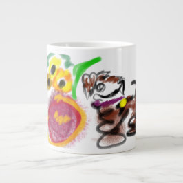 Border Collie zonnebloemen Grote Koffiekop