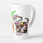 Border Collie zonnebloemen Latte Mok (Rechterhoek)