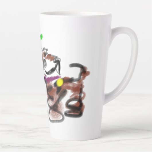Border Collie zonnebloemen Latte Mok (Rechts)