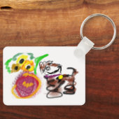 Border Collie zonnebloemen Sleutelhanger (Voorkant)
