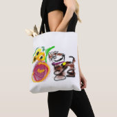 Border Collie zonnebloemen Tote Bag (Dichtbij)