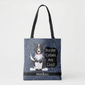 Border Collies Cool Abstracte Aangepast Tote Bag (Voorkant)