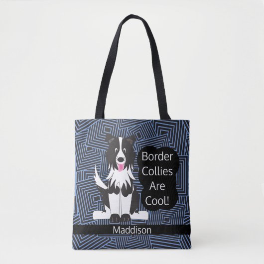 Border Collies Cool Abstracte Aangepast Tote Bag (Voorkant)