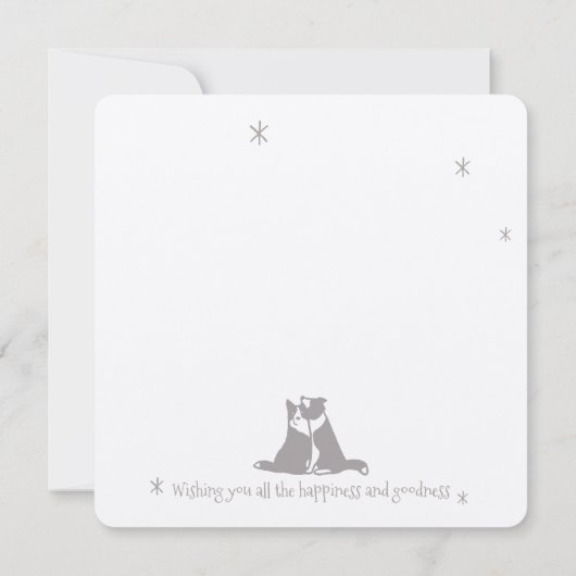 Border collies get a tree with balls kaart (Achterkant)