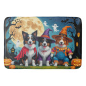 Border Collies Honden Pompoen Halloween Grappig Badmat (Voorkant)
