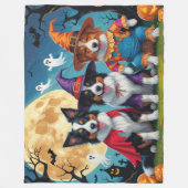 Border Collies Honden Pompoen Halloween Grappig Fleece Deken (Voorkant)