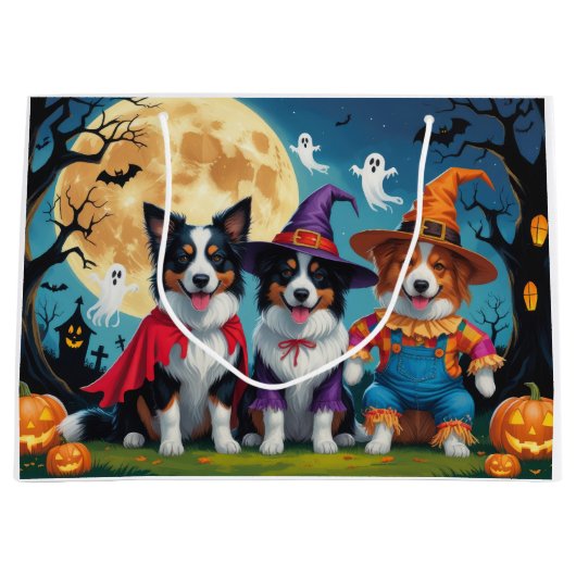 Border Collies Honden Pompoen Halloween Grappig Groot Cadeauzakje (Voorkant)