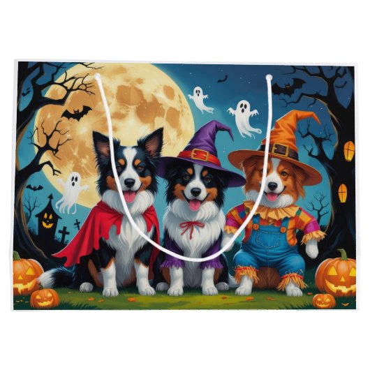 Border Collies Honden Pompoen Halloween Grappig Groot Cadeauzakje (Achterkant)