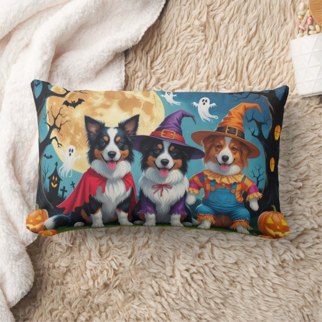 Border Collies Honden Pompoen Halloween Grappig Kussen (Deken)