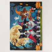 Border Collies Honden Pompoen Halloween Grappig Legpuzzel (Verticaal)