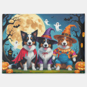 Border Collies Honden Pompoen Halloween Grappig Magneet (Voorkant)