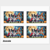 Border Collies Honden Pompoen Halloween Grappig Rechthoekige Sticker (Vel)