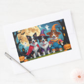 Border Collies Honden Pompoen Halloween Grappig Rechthoekige Sticker (Envelop)