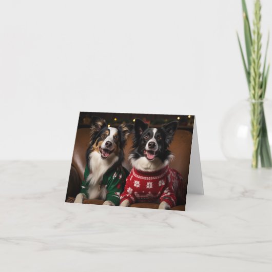 Border Collies Kerst Kaart (Voorkant)