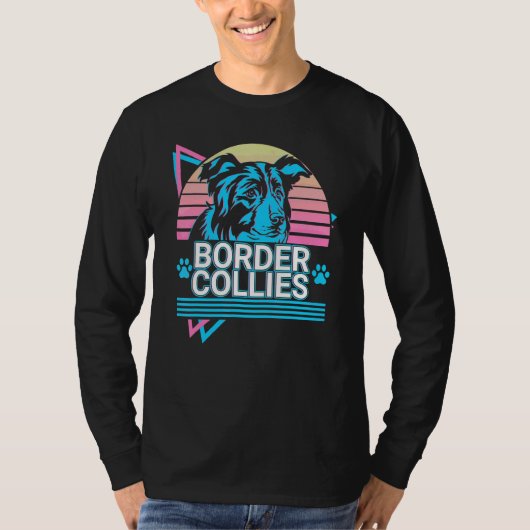 Border Collies Retro T-shirt (Voorkant)