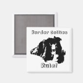 Border Collies Rule Funny Dog Magnet (Voorkant / Achterkant)