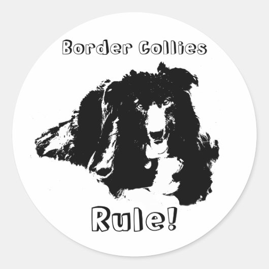 Border Collies Rule Funny Dog Sticker (Voorkant)