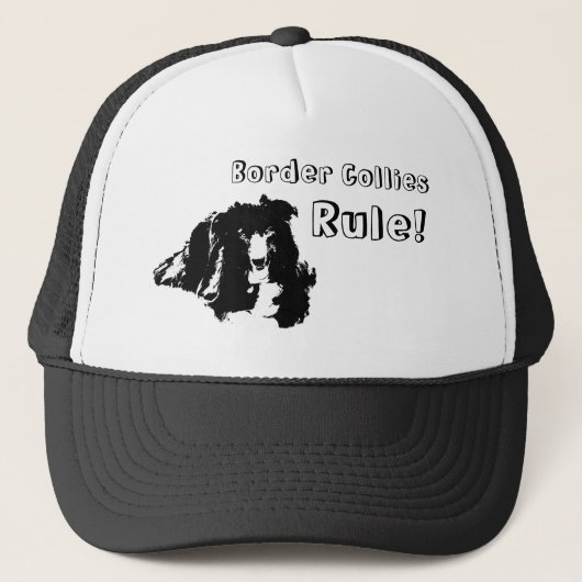 Border Collies Rule Funny Dog Trucker Pet (Voorkant)