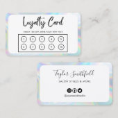 Border Faux Holographic Loyalty Kaart Visitekaartje (Voorkant / Achterkant)