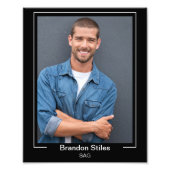 Border Frame Actor Headshot 8x10 Name and Text Foto Afdruk (Voorkant)