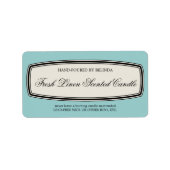  Border Handgemaakte Candle Label, Bleek Blauw Etiket (Voorkant)
