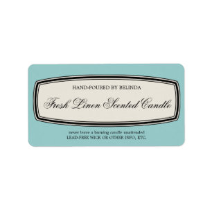Border Handgemaakte Candle Label, Bleek Blauw Etiket