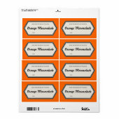 Border Home Canning Jar Label Sjabloon (Full Sheet)