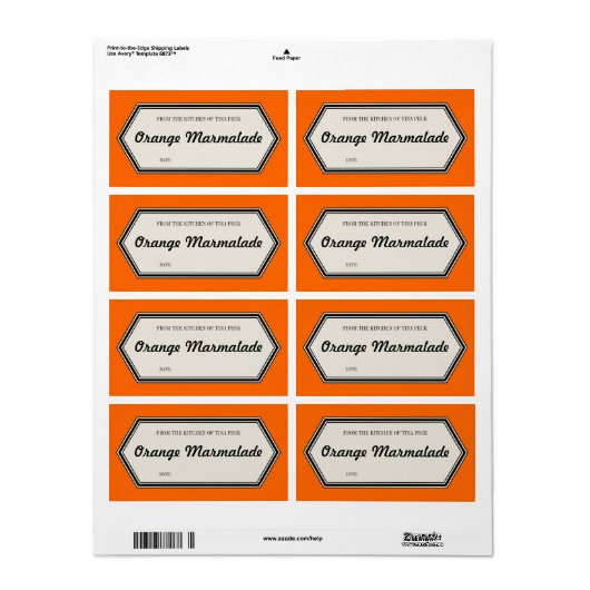  Border Home Canning Jar Label Sjabloon (Full Sheet)