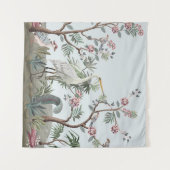 Border in chinoiserie style with storks and peonie wandkleed (Voorkant (horizontaal))