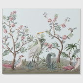 Border in chinoistijl with storks and peonie cadeaupapier (Vlak)