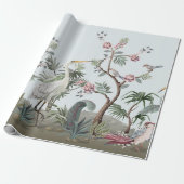 Border in chinoistijl with storks and peonie cadeaupapier (Uitgerold)
