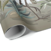 Border in chinoistijl with storks and peonie cadeaupapier (Rol Hoek)