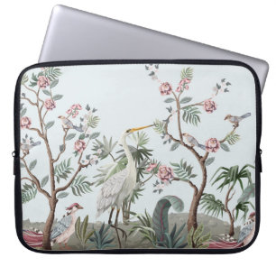 Border in chinoistijl with storks and peonie laptop sleeve