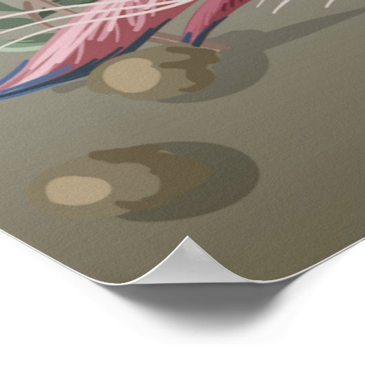 Border in chinoistijl with storks and peonie poster (Hoek)