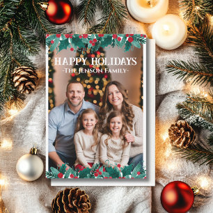 Border krans foto Kerstmis Kaart