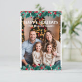 Border krans foto Kerstmis Kaart (Staand voorkant)