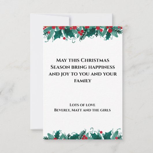 Border krans foto Kerstmis Kaart (Achterkant)