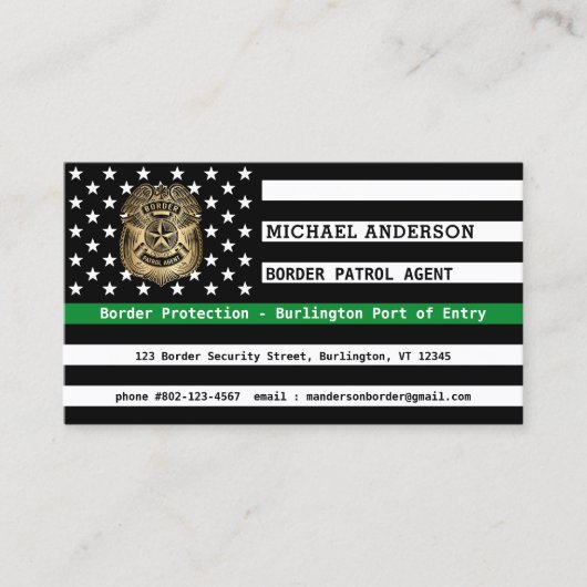Border Patrol Agent Military Police aangepaste QR- Visitekaartje (Voorkant)