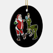 Border Patrol Agents knipbord op Santa Keramisch Ornament (Rechts)
