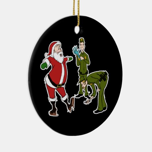 Border Patrol Agents knipbord op Santa Keramisch Ornament (Rechts)