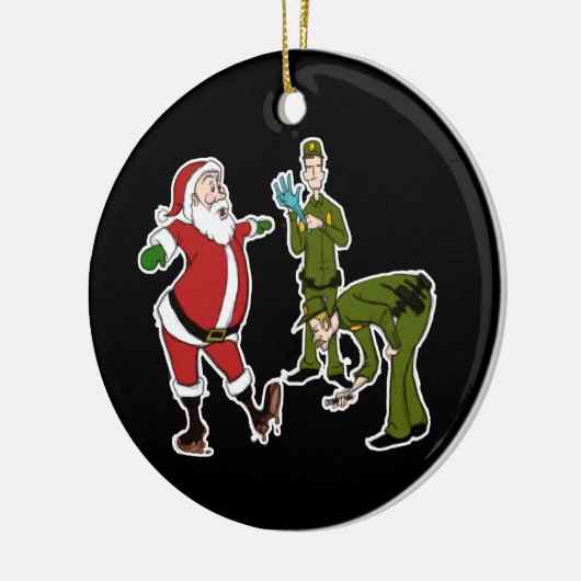 Border Patrol Agents knipbord op Santa Keramisch Ornament (Links)