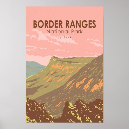 Border Ranges Nationaal Park Australië Vintage Poster (Voorkant)