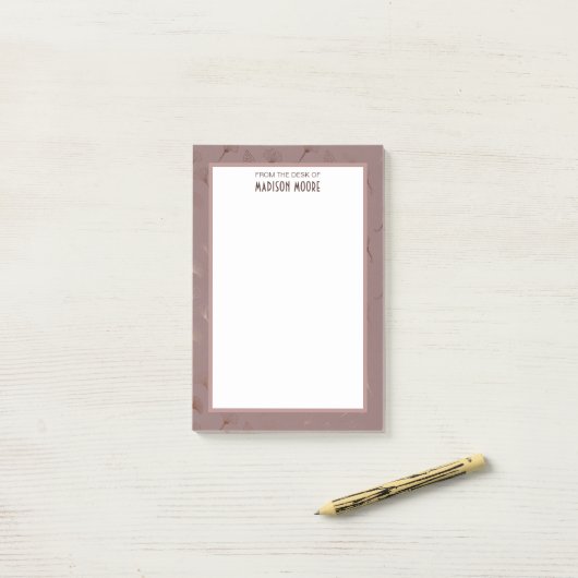 Border Roos Blush Post-it® Notes (Op bureau)