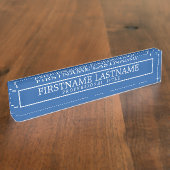 Border Royal Blue Basic Name & Professional Title Naambordje (Zijkant)